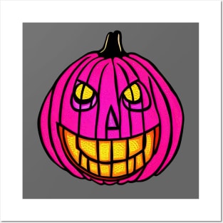 Pink Halloween Pumpkin Posters and Art